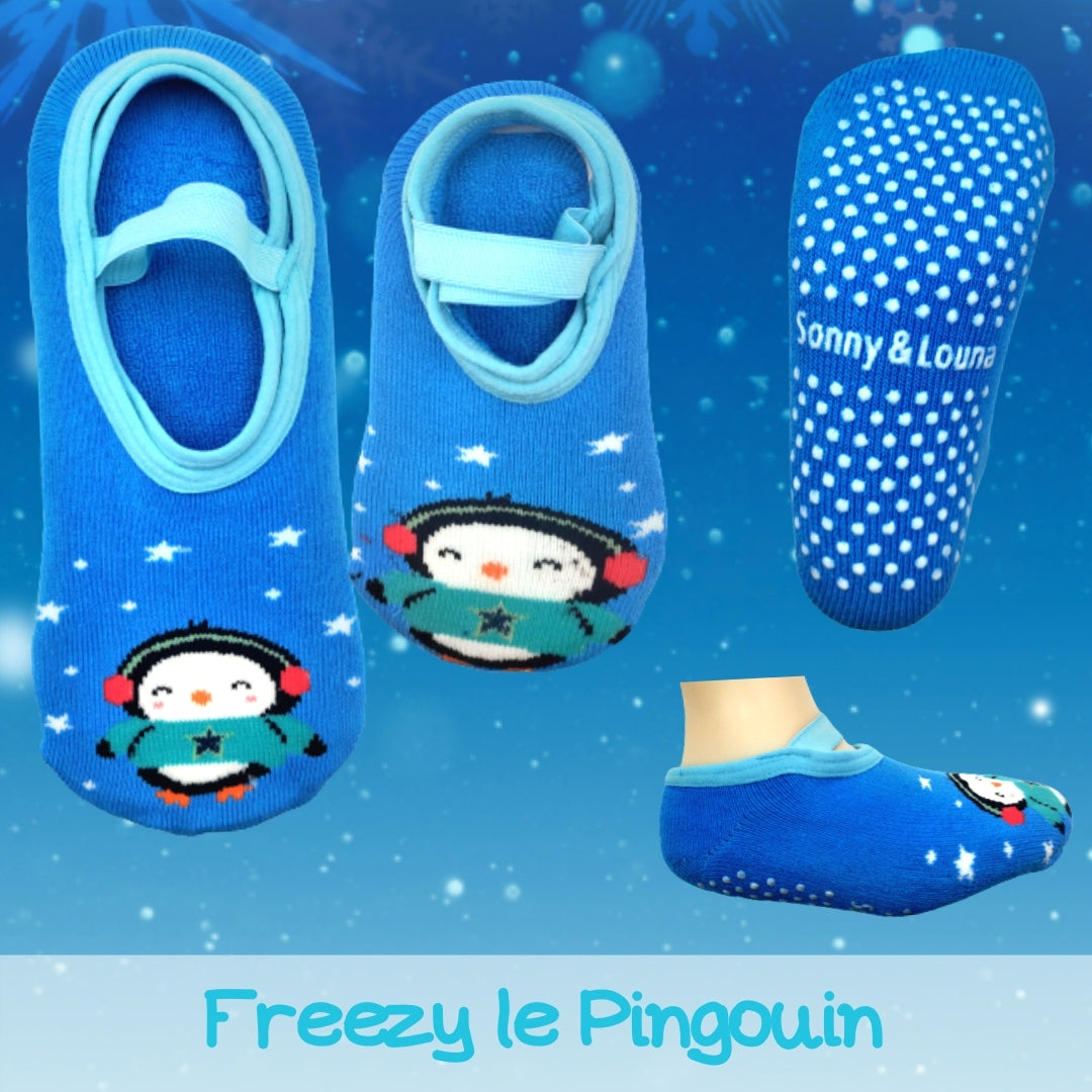 Baby Chaussurettes Exclusives Hiver, Freezy Le Pingouin