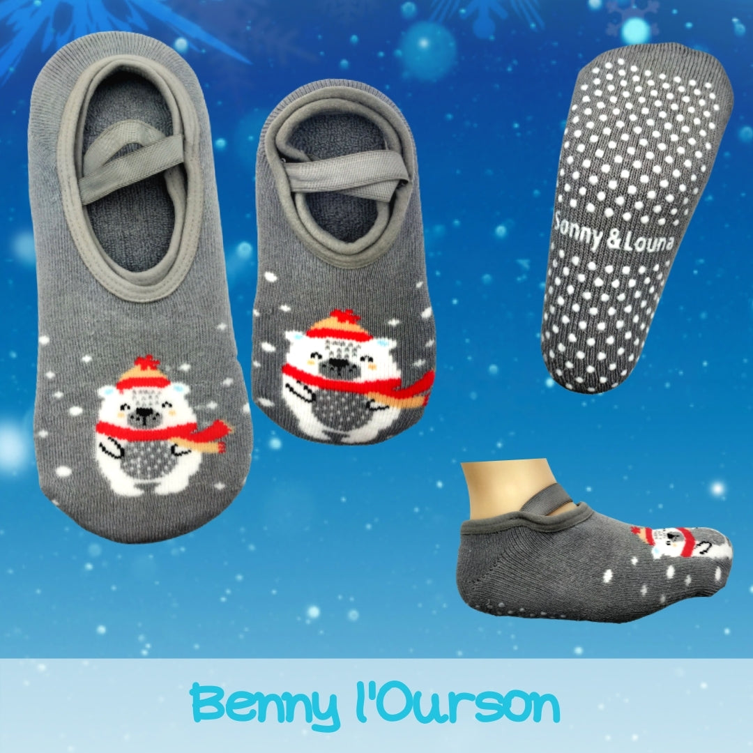 Baby Chaussurettes Exclusives Hiver, Benny l'Ourson